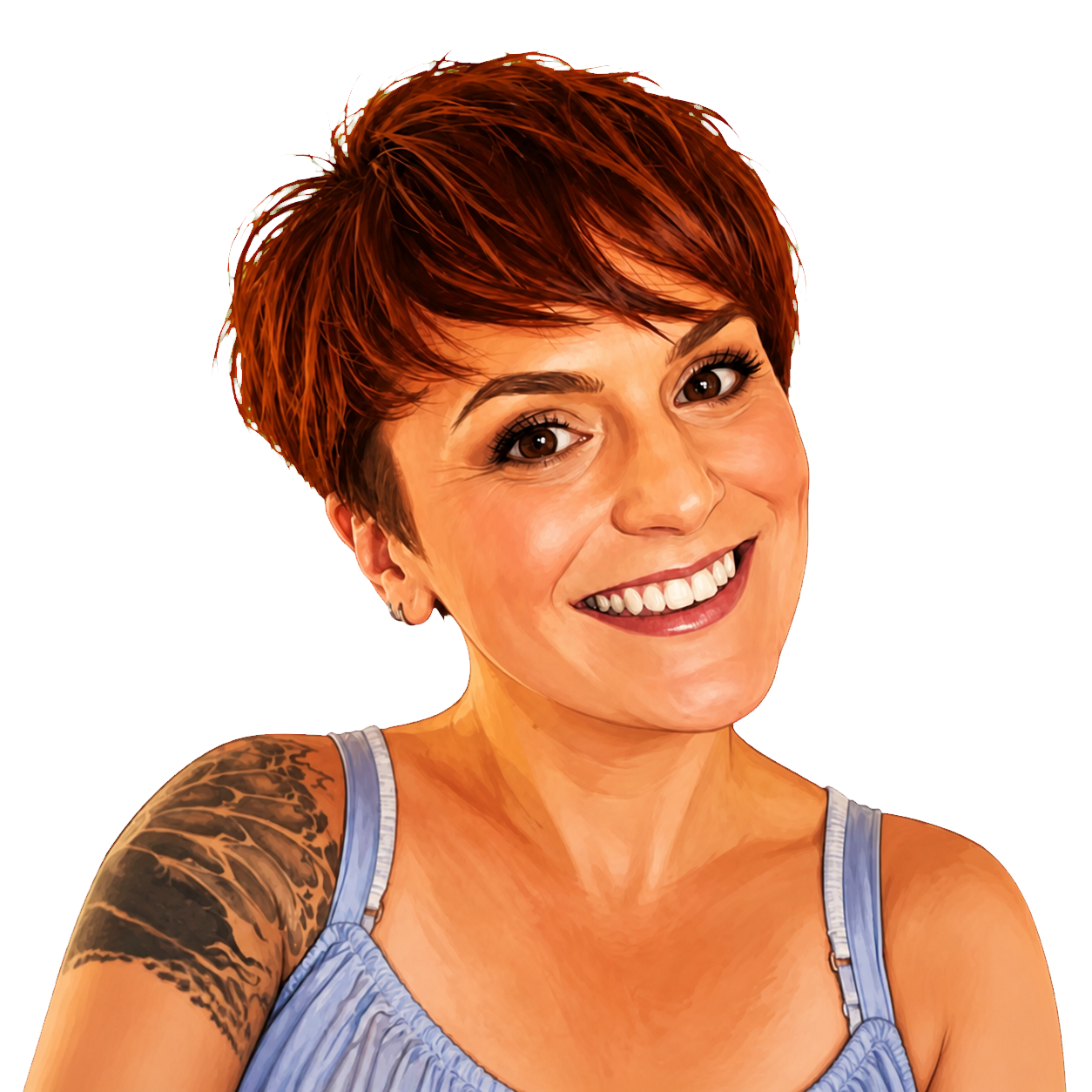 Illustrated portrait of Stephanie Crockford